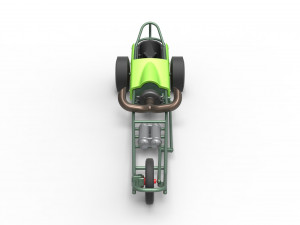 Three wheeled dragster with Rocket Turbine Scale 1 to 25 3D Print Model