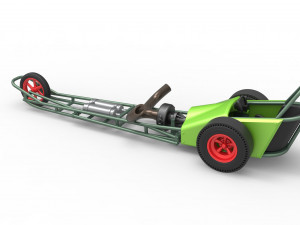 Three wheeled dragster with Rocket Turbine Scale 1 to 25 3D Print Model