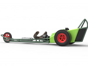 Three wheeled dragster with Rocket Turbine Scale 1 to 25 3D Print Model