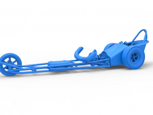 Three wheeled dragster with Rocket Turbine Scale 1 to 25 3D Print Model