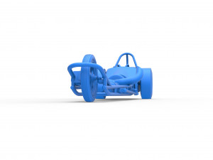 Three wheeled dragster with Rocket Turbine Scale 1 to 25 3D Print Model