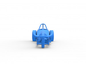 Three wheeled dragster with Rocket Turbine Scale 1 to 25 3D Print Model