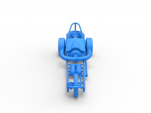 Three wheeled dragster with Rocket Turbine Scale 1 to 25 3D Print Model
