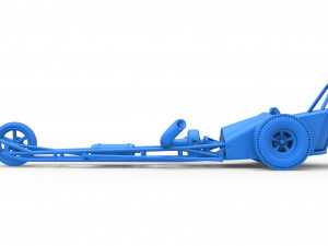 Three wheeled dragster with Rocket Turbine Scale 1 to 25 3D Print Model