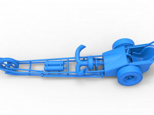 Three wheeled dragster with Rocket Turbine Scale 1 to 25 3D Print Model