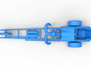 Three wheeled dragster with Rocket Turbine Scale 1 to 25 3D Print Model
