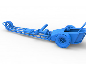 Three wheeled dragster with Rocket Turbine Scale 1 to 25 3D Print Model