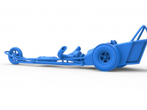 Three wheeled dragster with Rocket Turbine Scale 1 to 25 3D Print Model