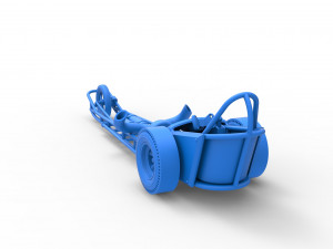 Three wheeled dragster with Rocket Turbine Scale 1 to 25 3D Print Model