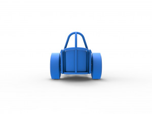Three wheeled dragster with Rocket Turbine Scale 1 to 25 3D Print Model