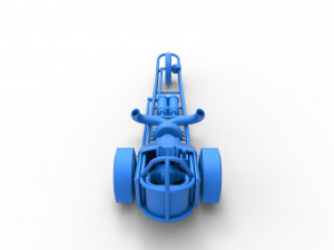 Three wheeled dragster with Rocket Turbine Scale 1 to 25 3D Print Model