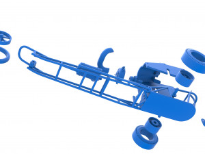 Three wheeled dragster with Rocket Turbine Scale 1 to 25 3D Print Model