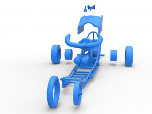 Three wheeled dragster with Rocket Turbine Scale 1 to 25 3D Print Model