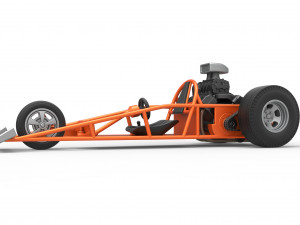 Rear engine old school three wheeled dragster Scale 1 to 25 3D-printmodel