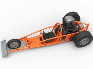Rear engine old school three wheeled dragster Scale 1 to 25 3D-printmodel