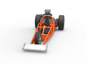 Rear engine old school three wheeled dragster Scale 1 to 25 3D-printmodel