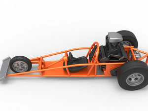 Rear engine old school three wheeled dragster Scale 1 to 25 3D Print Model