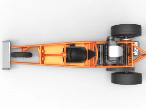 Rear engine old school three wheeled dragster Scale 1 to 25 3D Print Model