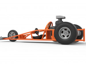 Rear engine old school three wheeled dragster Scale 1 to 25 3D-printmodel