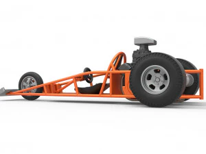 Rear engine old school three wheeled dragster Scale 1 to 25 3D Print Model