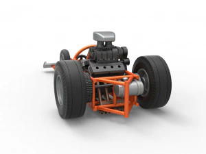 Rear engine old school three wheeled dragster Scale 1 to 25 3D Print Model