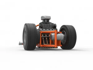 Rear engine old school three wheeled dragster Scale 1 to 25 3D Print Model
