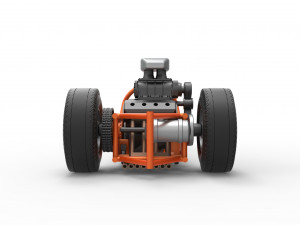 Rear engine old school three wheeled dragster Scale 1 to 25 3D-printmodel
