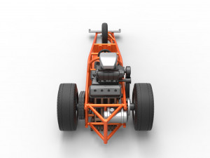 Rear engine old school three wheeled dragster Scale 1 to 25 3D-printmodel