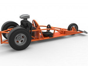 Rear engine old school three wheeled dragster Scale 1 to 25 3D-printmodel