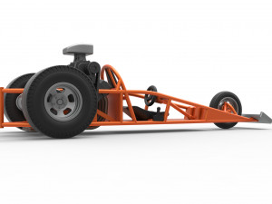 Rear engine old school three wheeled dragster Scale 1 to 25 3D-printmodel