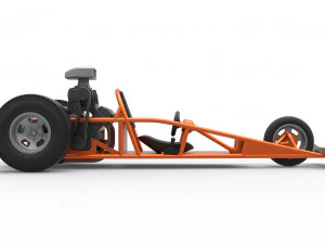 Rear engine old school three wheeled dragster Scale 1 to 25 3D Print Model