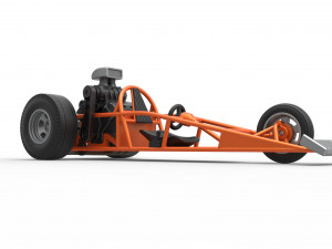 Rear engine old school three wheeled dragster Scale 1 to 25 3D-printmodel