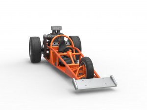 Rear engine old school three wheeled dragster Scale 1 to 25 3D-printmodel
