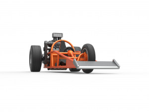 Rear engine old school three wheeled dragster Scale 1 to 25 3D-printmodel