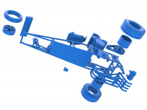 Rear engine old school three wheeled dragster Scale 1 to 25 3D-printmodel