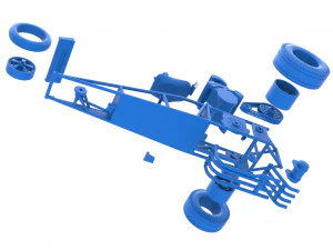 Rear engine old school three wheeled dragster Scale 1 to 25 3D Print Model