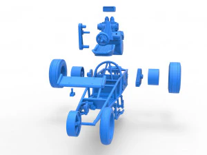 Rear engine old school three wheeled dragster Scale 1 to 25 3D Print Model