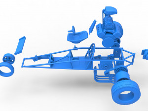 Rear engine old school three wheeled dragster Scale 1 to 25 3D-printmodel