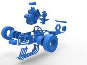 Rear engine old school three wheeled dragster Scale 1 to 25 3D Print Model
