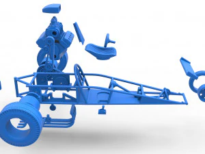 Rear engine old school three wheeled dragster Scale 1 to 25 3D Print Model