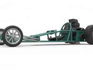 Dragster old school con motor trasero Escala 1 a 25 Modelo de impresión 3D