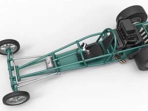 Dragster old school con motor trasero Escala 1 a 25 Modelo de impresión 3D