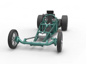 Dragster old school con motor trasero Escala 1 a 25 Modelo de impresión 3D