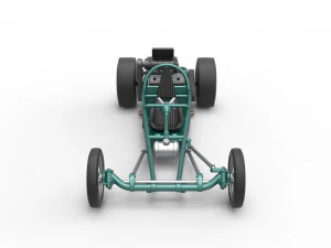 Dragster old school con motor trasero Escala 1 a 25 Modelo de impresión 3D