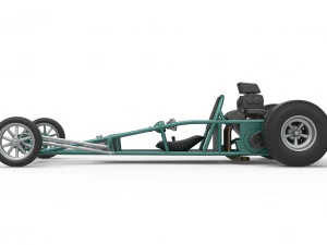 Dragster old school con motor trasero Escala 1 a 25 Modelo de impresión 3D