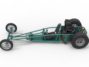 Rear engine old school dragster Scale 1 to 25 3D Baskı Modeli