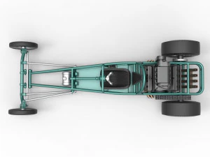 Dragster old school con motor trasero Escala 1 a 25 Modelo de impresión 3D