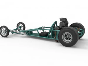 Dragster old school con motor trasero Escala 1 a 25 Modelo de impresión 3D