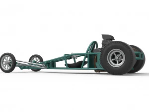 Dragster old school con motor trasero Escala 1 a 25 Modelo de impresión 3D