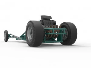 Dragster old school con motor trasero Escala 1 a 25 Modelo de impresión 3D